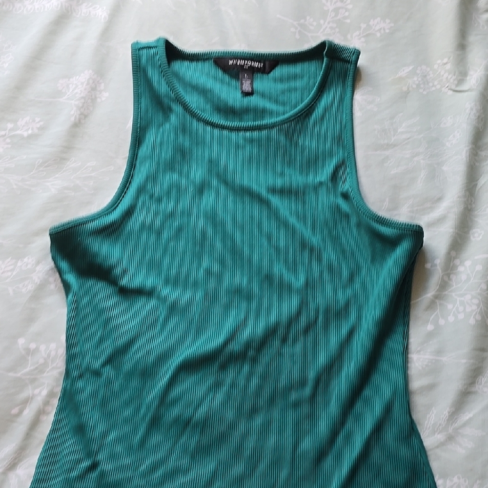 White House Black Market Tank/Green Sleeveless Top